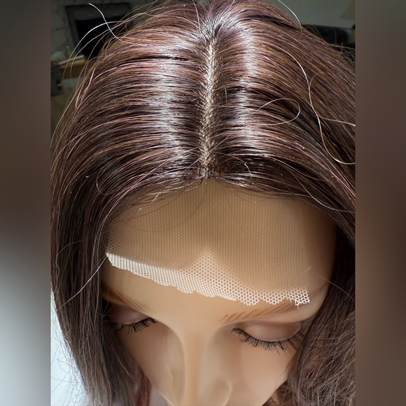 HAIR, 28” Long Layers, Lace at Center Part, Ombre Brown/Pink - Picture 11 of 11